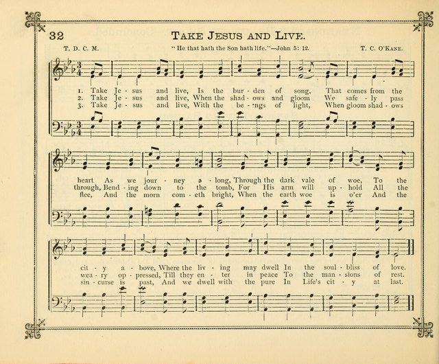 Carols of Joy: choice collection of songs and hymns for the Sunday School, Bible class, and the Home Circle to which has been added an easy method of Rudimental Instruction in Music, for Weekday Study page 32