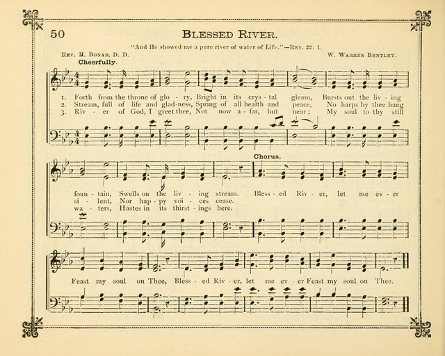 Carols of Joy: choice collection of songs and hymns for the Sunday School, Bible class, and the Home Circle to which has been added an easy method of Rudimental Instruction in Music, for Weekday Study page 50