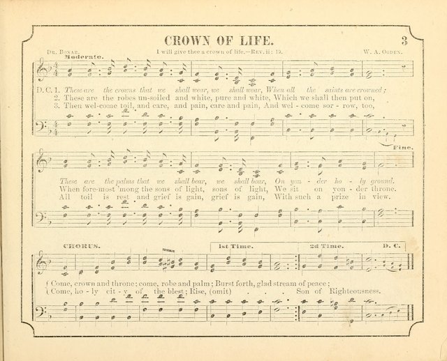 Crown of Life: a collection of songs, new and old, for the use in the Sunday-school, prayer and praise meetings, and the home circle page 3