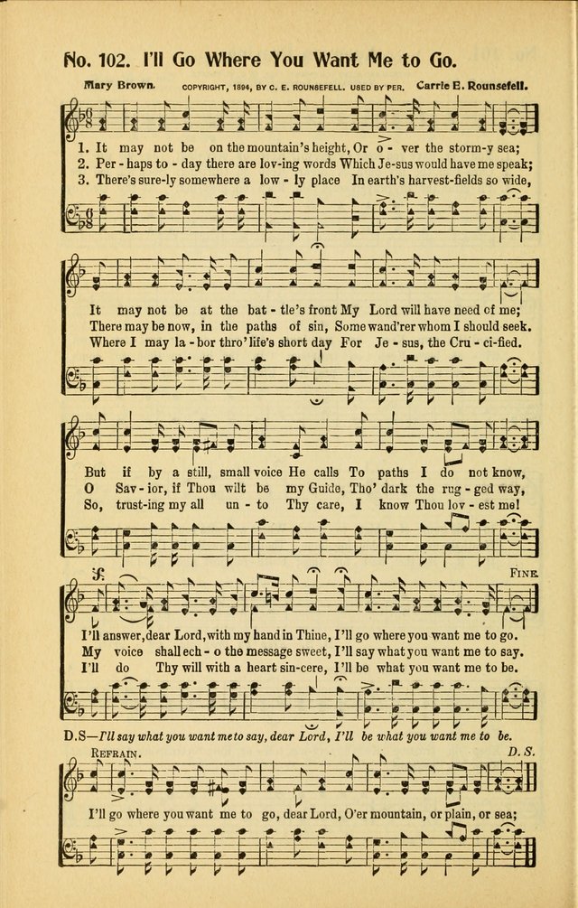 Diadems: a collection of religious songs, new and old, for the church and Sunday school page 102