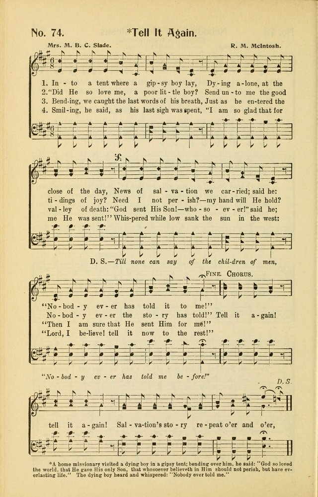 Diadems: a collection of religious songs, new and old, for the church and Sunday school page 74