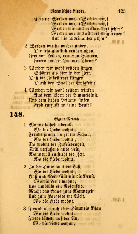 Die Deutsche Ausgabe der Englischen und Deutschen Frohen Botschaftslieder: zum Gebrauch bei Erweckungs- und Gebetsversammlungen (Ebenezer Hymnal) page 125