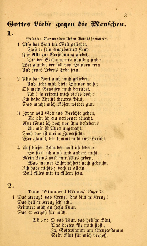 Die Deutsche Ausgabe der Englischen und Deutschen Frohen Botschaftslieder: zum Gebrauch bei Erweckungs- und Gebetsversammlungen (Ebenezer Hymnal) page 3