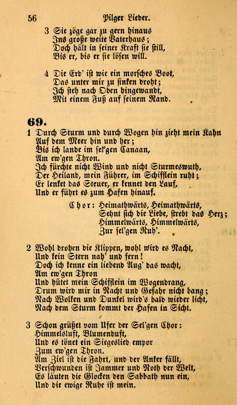 Die Deutsche Ausgabe der Englischen und Deutschen Frohen Botschaftslieder: zum Gebrauch bei Erweckungs- und Gebetsversammlungen (Ebenezer Hymnal) page 56