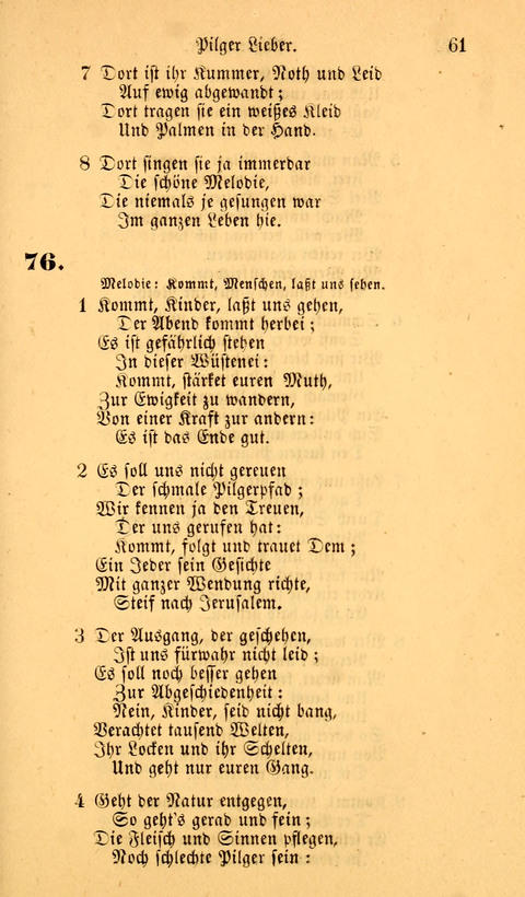 Die Deutsche Ausgabe der Englischen und Deutschen Frohen Botschaftslieder: zum Gebrauch bei Erweckungs- und Gebetsversammlungen (Ebenezer Hymnal) page 61