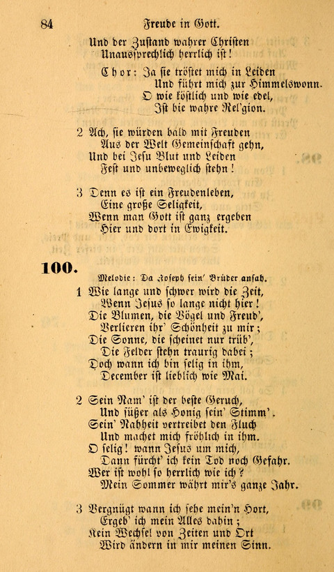 Die Deutsche Ausgabe der Englischen und Deutschen Frohen Botschaftslieder: zum Gebrauch bei Erweckungs- und Gebetsversammlungen (Ebenezer Hymnal) page 84
