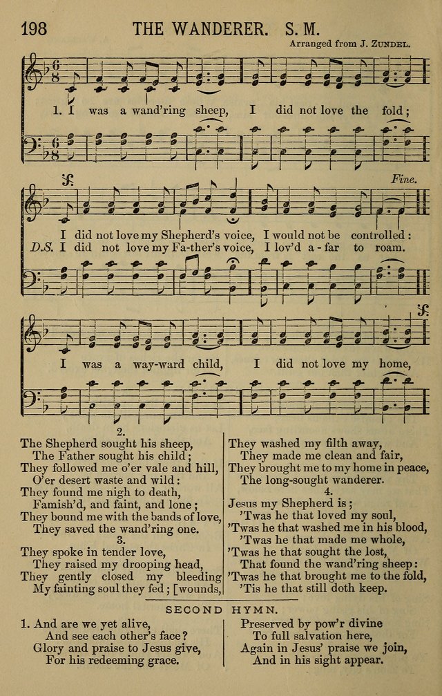 The Devotional Chimes: a choice collection of new and standard hymns and tunes, adapted to all occasions of social worship, family devotions, and congregational singing page 198