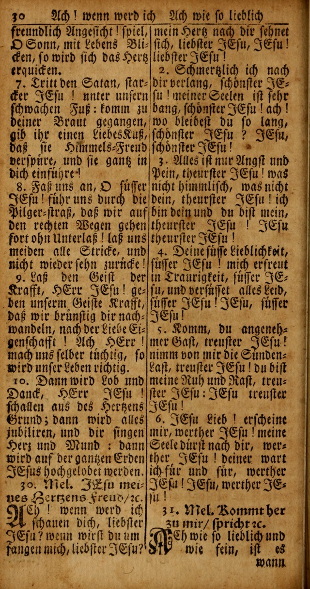 Das Kleine Davidische Psalterspiel der Kinder Zions von alten und neuen auserlesenen Geistes-Gesängen allen wahren heyls-begierigen Säuglingen der Weisheit, insonderheit aber denen Gemeinden des Herrn page 30