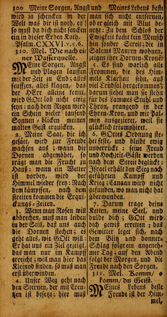 Das Kleine Davidische Psalterspiel der Kinder Zions von alten und neuen auserlesenen Geistes-Gesängen allen wahren heyls-begierigen Säuglingen der Weisheit, insonderheit aber denen Gemeinden des Herrn page 300