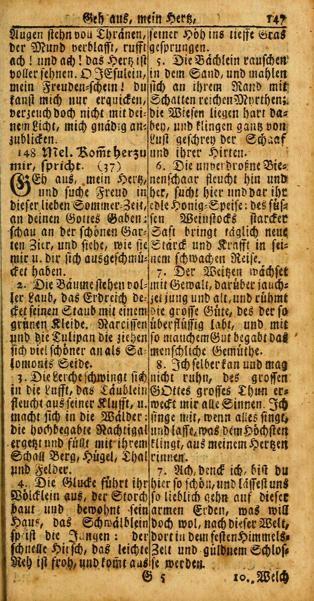 Das Kleine Davidische Psalterspiel der Kinder Zions: von alten und neuen auserlesenen Geistes-Gesängen allen wahren heuls-begierigen säuglingen der weisheit, infonderheit aber denen Gemeinden ... page 147