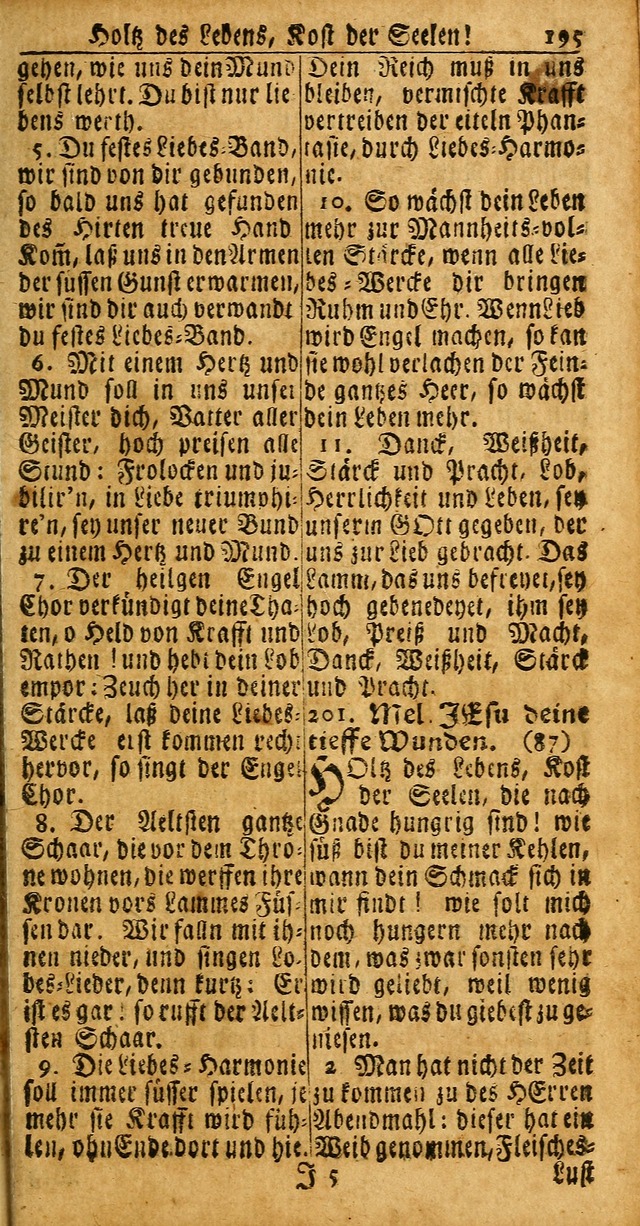 Das Kleine Davidische Psalterspiel der Kinder Zions: von alten und neuen auserlesenen Geistes-Gesängen allen wahren heuls-begierigen säuglingen der weisheit, infonderheit aber denen Gemeinden ... page 195