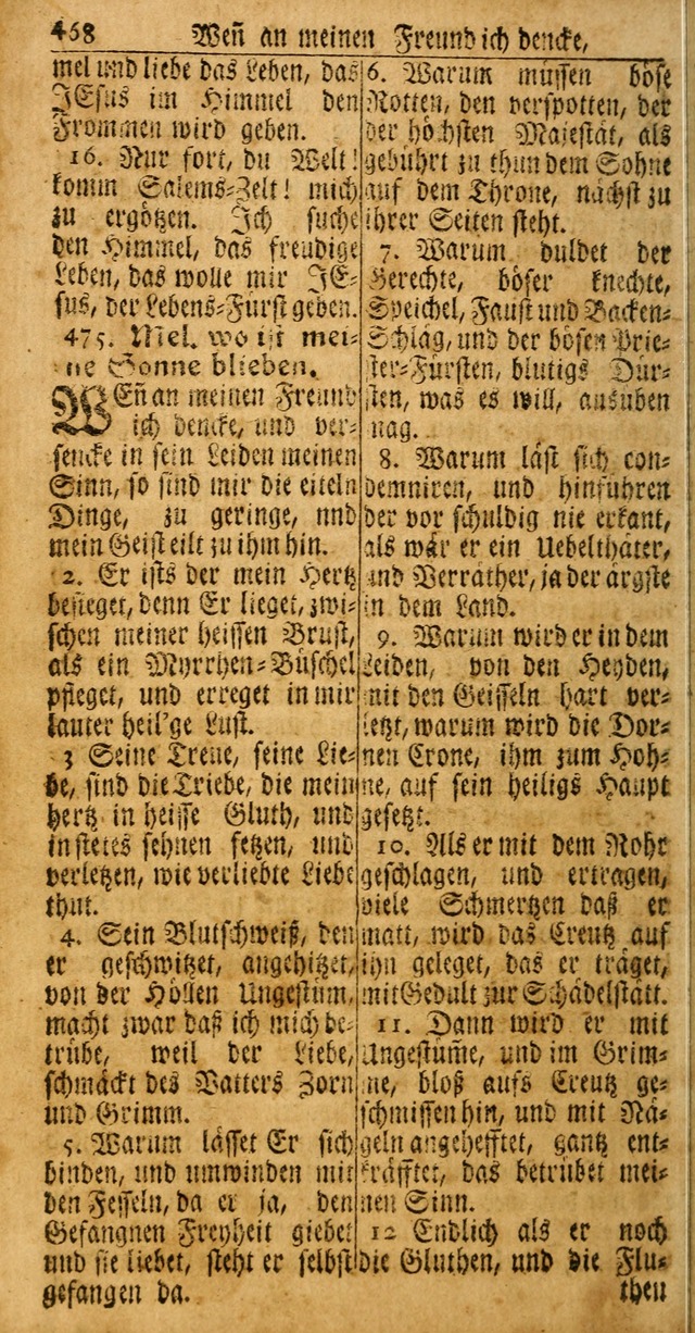 Das Kleine Davidische Psalterspiel der Kinder Zions: von alten und neuen auserlesenen Geistes-Gesängen allen wahren heuls-begierigen säuglingen der weisheit, infonderheit aber denen Gemeinden ... page 468