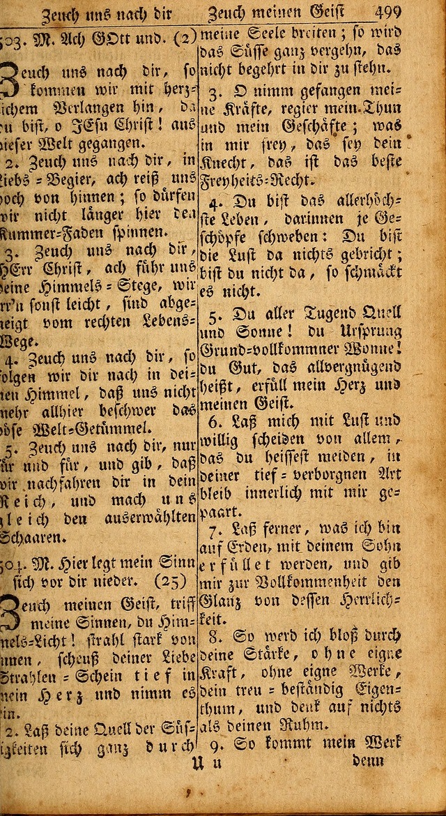 Das Kleine Davidische Psalterspiel der Kinder Zions: von alten und neuen auserlesenen Geistes-Gesängen allen wahren heils-begierigen säuglingen der weisheit, infonderheit aber denen Gemeinden ... page 499