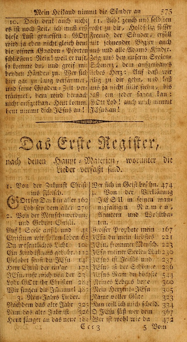 Das Kleine Davidische Psalterspiel der Kinder Zions: von alten und neuen auserlesenen Geistes-Gesängen allen wahren heils-begierigen säuglingen der weisheit, infonderheit aber denen Gemeinden ... page 575