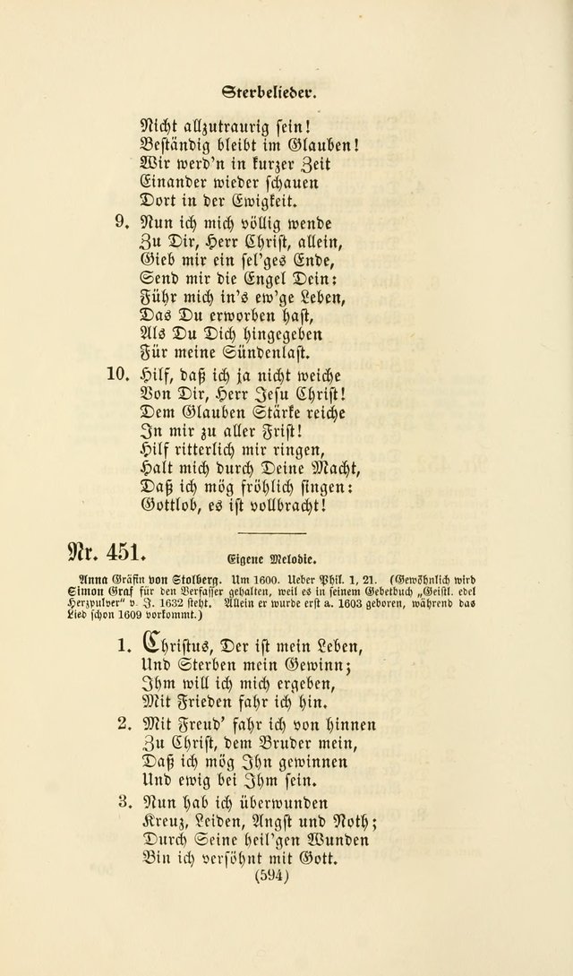 Deutsches Gesang- und Choralbuch: eine Auswahl geistlicher Lieder ... Neue, verbesserte und verhmehrte Aufl. page 591