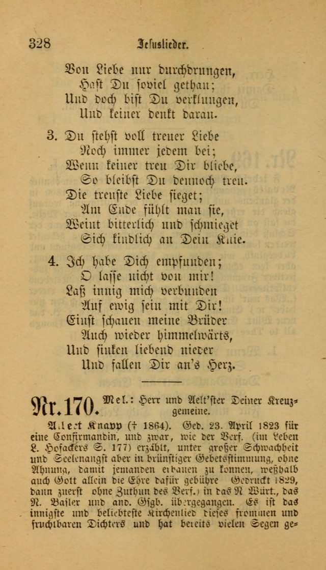 Deutsches Gesangbuch: eine auswahl geistlicher Lieder aus allen Zeiten der Christlichen Kirche für kirchliche und häusliche Gebrauch (Neue, verb. und verm. Aufl) page 328