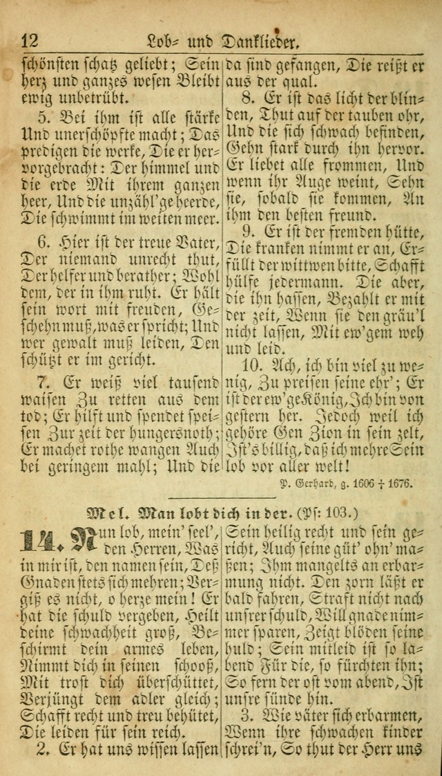 Deutsches Gesangbuch für die Evangelisch-Luterische Kirche in den Vereinigten Staaten: herausgegeben mit kirchlicher Genehmigung  page 12
