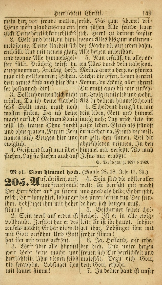 Deutsches Gesangbuch für die Evangelisch-Luterische Kirche in den Vereinigten Staaten: herausgegeben mit kirchlicher Genehmigung  page 149