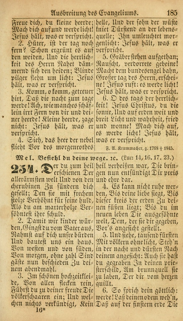 Deutsches Gesangbuch für die Evangelisch-Luterische Kirche in den Vereinigten Staaten: herausgegeben mit kirchlicher Genehmigung  page 185