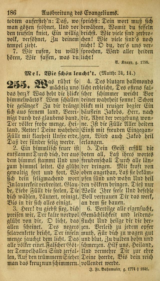 Deutsches Gesangbuch für die Evangelisch-Luterische Kirche in den Vereinigten Staaten: herausgegeben mit kirchlicher Genehmigung  page 186