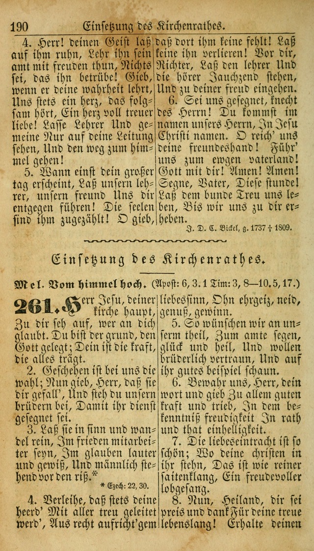 Deutsches Gesangbuch für die Evangelisch-Luterische Kirche in den Vereinigten Staaten: herausgegeben mit kirchlicher Genehmigung  page 190