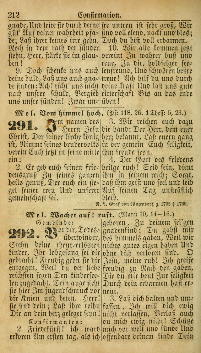 Deutsches Gesangbuch für die Evangelisch-Luterische Kirche in den Vereinigten Staaten: herausgegeben mit kirchlicher Genehmigung  page 212