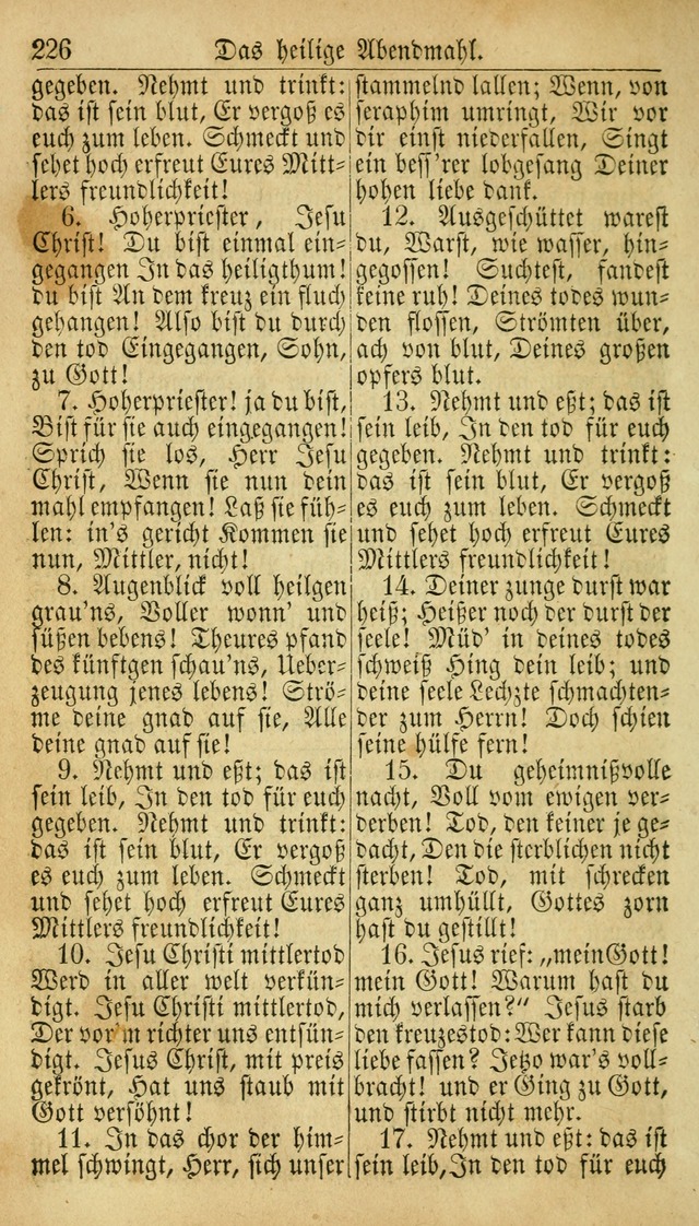 Deutsches Gesangbuch für die Evangelisch-Luterische Kirche in den Vereinigten Staaten: herausgegeben mit kirchlicher Genehmigung  page 226