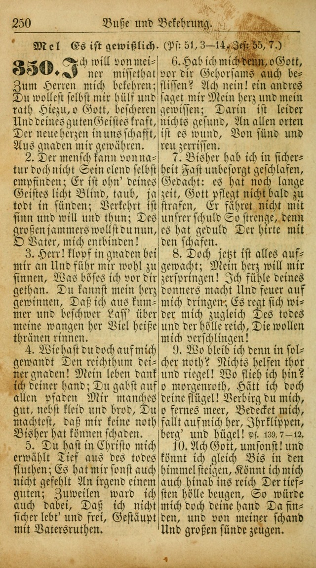 Deutsches Gesangbuch für die Evangelisch-Luterische Kirche in den Vereinigten Staaten: herausgegeben mit kirchlicher Genehmigung  page 250