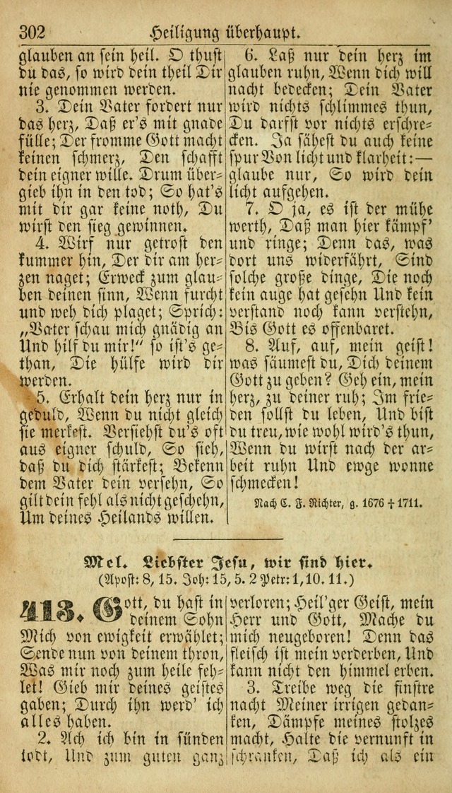 Deutsches Gesangbuch für die Evangelisch-Luterische Kirche in den Vereinigten Staaten: herausgegeben mit kirchlicher Genehmigung  page 302