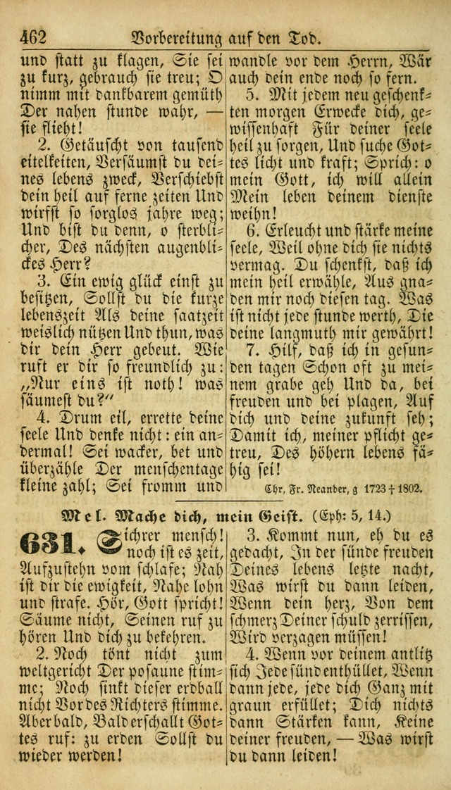 Deutsches Gesangbuch für die Evangelisch-Luterische Kirche in den Vereinigten Staaten: herausgegeben mit kirchlicher Genehmigung  page 462