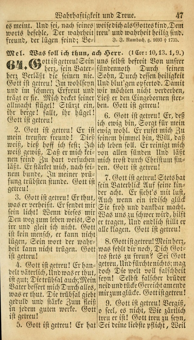 Deutsches Gesangbuch für die Evangelisch-Luterische Kirche in den Vereinigten Staaten: herausgegeben mit kirchlicher Genehmigung  page 47