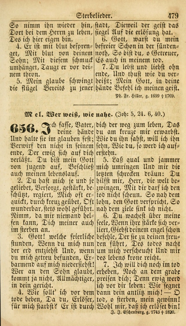 Deutsches Gesangbuch für die Evangelisch-Luterische Kirche in den Vereinigten Staaten: herausgegeben mit kirchlicher Genehmigung  page 479