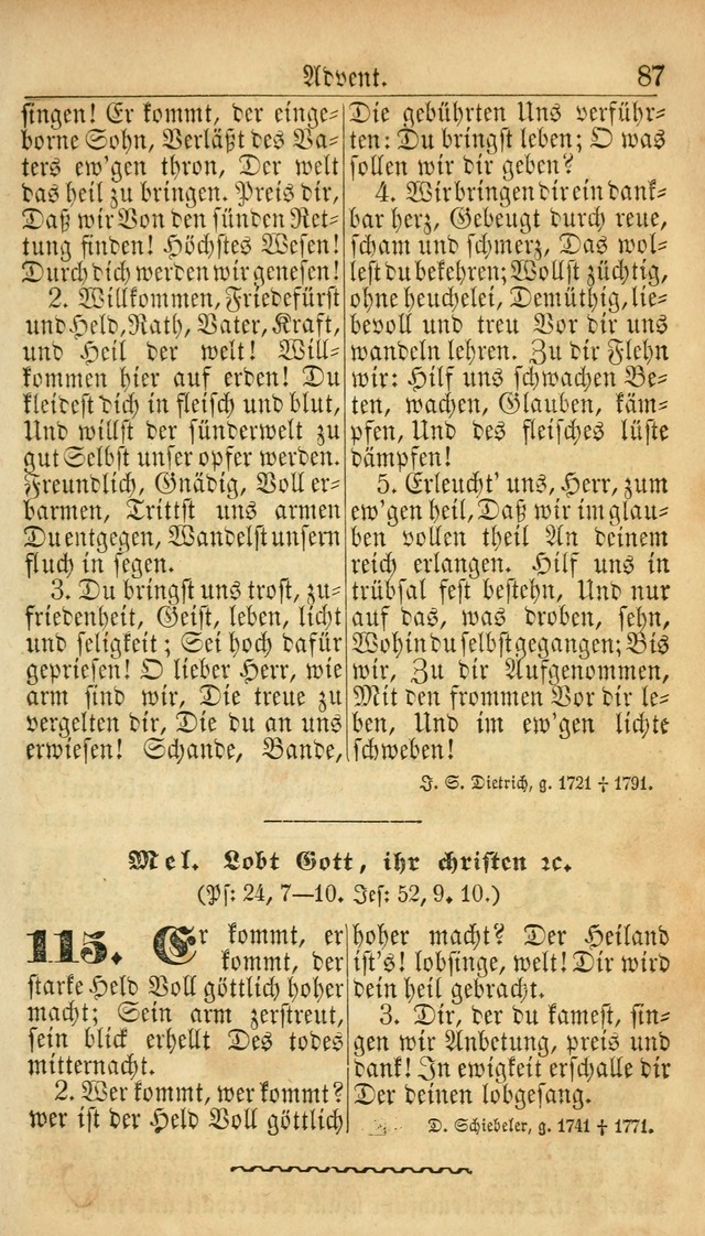Deutsches Gesangbuch für die Evangelisch-Luterische Kirche in den Vereinigten Staaten: herausgegeben mit kirchlicher Genehmigung  page 87
