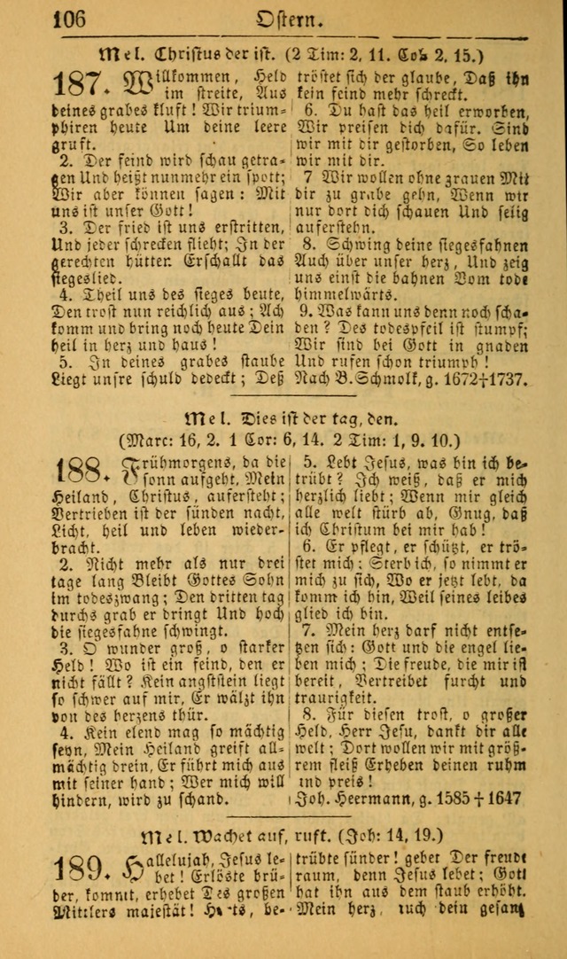 Deutsches Gesangbuch für die Evangelisch-Luterische Kirche in den Vereinigten Staaten: herausgegeben mit kirchlicher Genehmigung (22nd aufl.) page 106