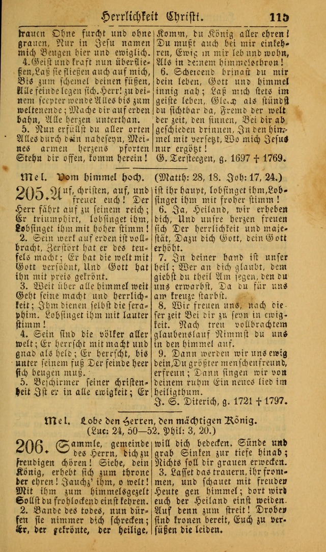 Deutsches Gesangbuch für die Evangelisch-Luterische Kirche in den Vereinigten Staaten: herausgegeben mit kirchlicher Genehmigung (22nd aufl.) page 115