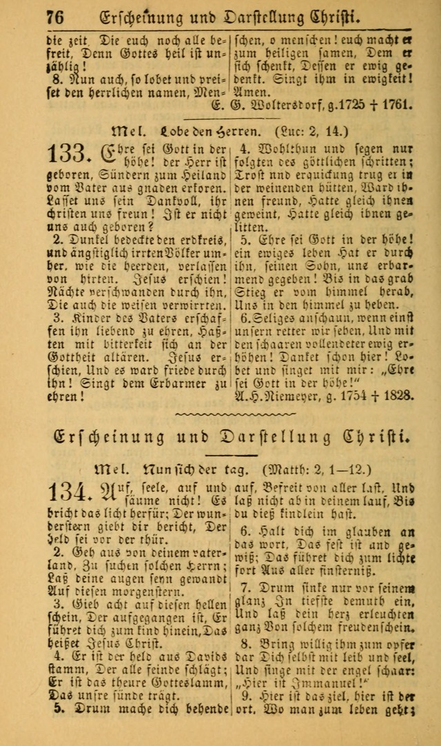 Deutsches Gesangbuch für die Evangelisch-Luterische Kirche in den Vereinigten Staaten: herausgegeben mit kirchlicher Genehmigung (22nd aufl.) page 76