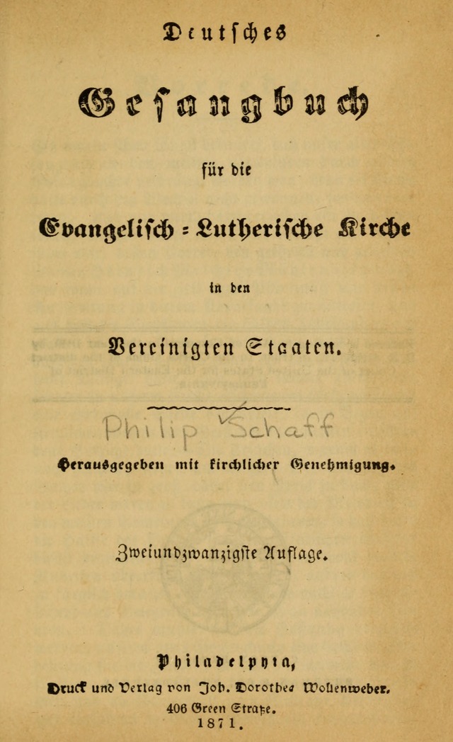 Deutsches Gesangbuch für die Evangelisch-Luterische Kirche in den Vereinigten Staaten: herausgegeben mit kirchlicher Genehmigung (22nd aufl.) page vii