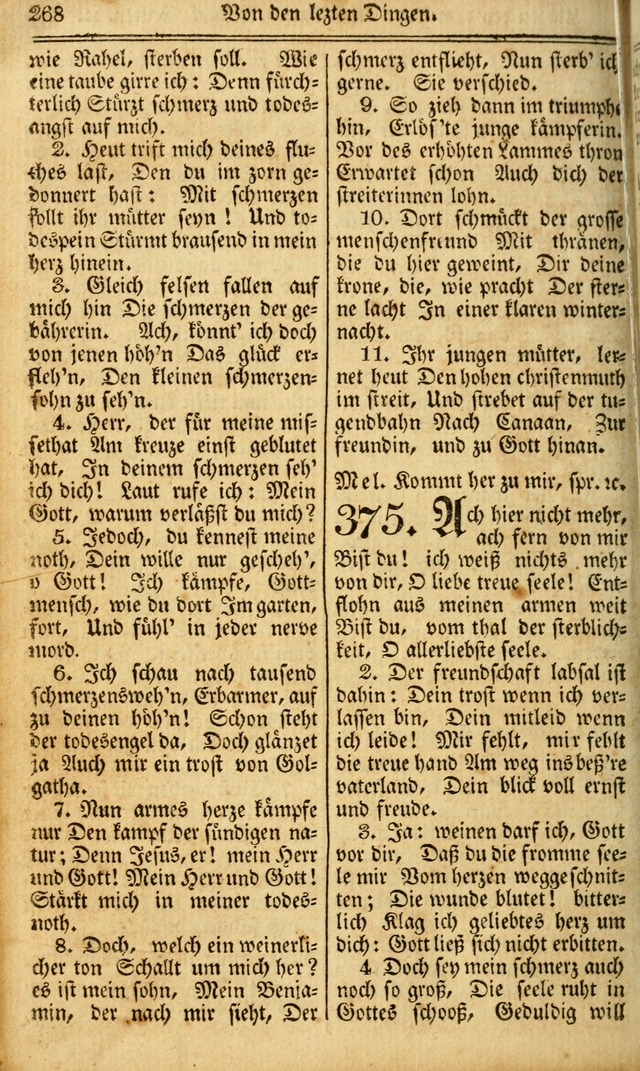 Das Gemeinschaftliche Gesangbuch: zum gottesdienstlichen Gebrauch der Lutherischen und Reformirten Gemeinden in Nord-America. (1st.. Aufl) page 268