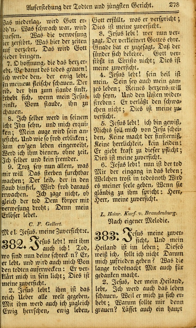 Das Gemeinschaftliche Gesangbuch: zum gottesdienstlichen Gebrauch der Lutherischen und Reformirten Gemeinden in Nord-America. (1st.. Aufl) page 273