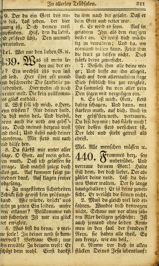 Das Gemeinschaftliche Gesangbuch: zum gottesdienstlichen Gebrauch der Lutherischen und Reformirten Gemeinden in Nord-America. (1st.. Aufl) page 311