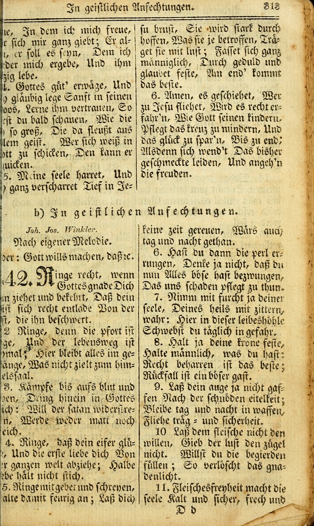Das Gemeinschaftliche Gesangbuch: zum gottesdienstlichen Gebrauch der Lutherischen und Reformirten Gemeinden in Nord-America. (1st.. Aufl) page 313