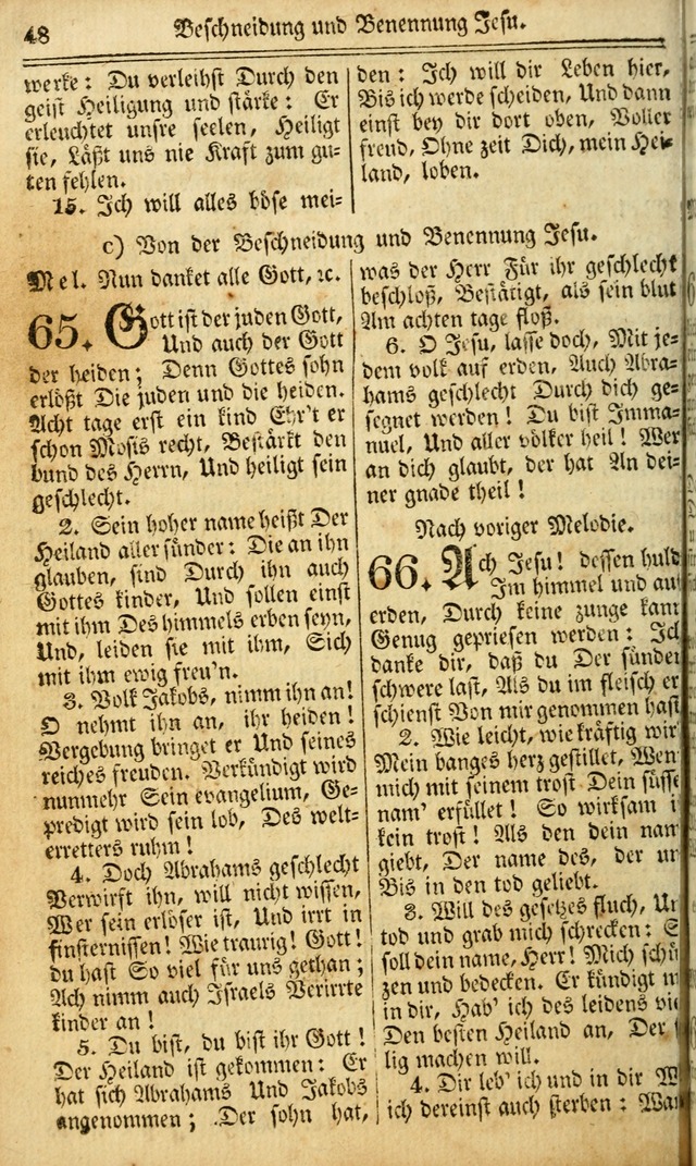 Das Gemeinschaftliche Gesangbuch: zum gottesdienstlichen Gebrauch der Lutherischen und Reformirten Gemeinden in Nord-America. (1st.. Aufl) page 48