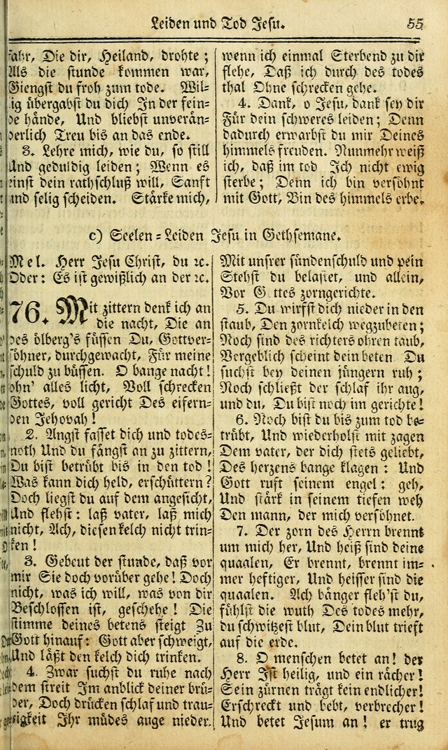 Das Gemeinschaftliche Gesangbuch: zum gottesdienstlichen Gebrauch der Lutherischen und Reformirten Gemeinden in Nord-America. (1st.. Aufl) page 55