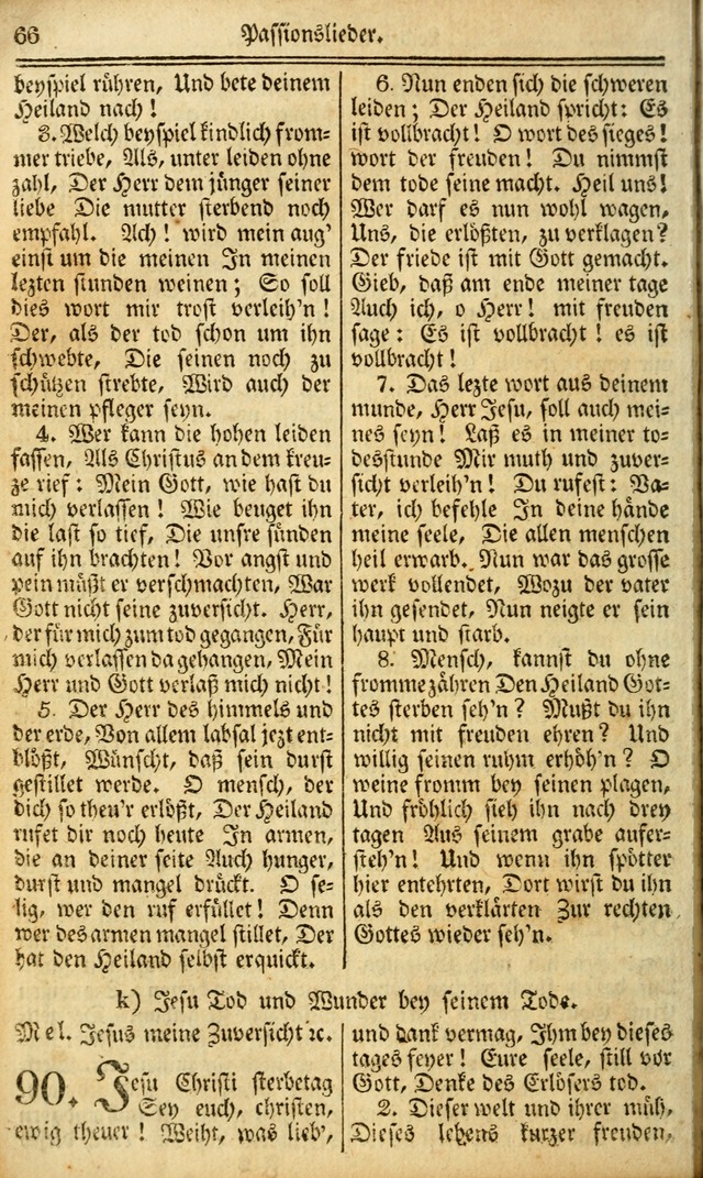Das Gemeinschaftliche Gesangbuch: zum gottesdienstlichen Gebrauch der Lutherischen und Reformirten Gemeinden in Nord-America. (1st.. Aufl) page 66