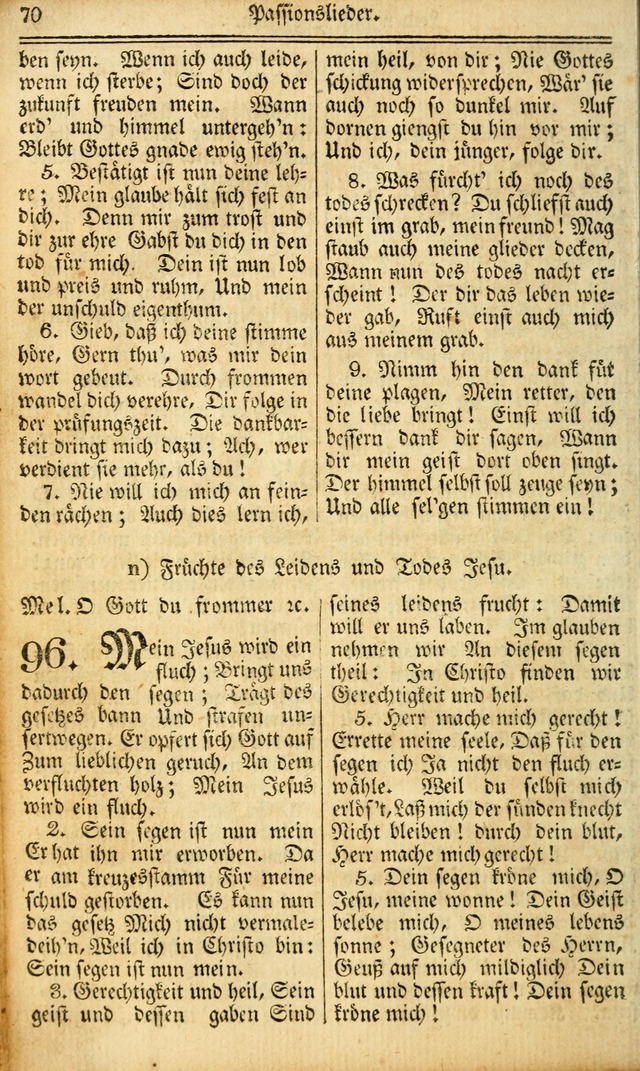 Das Gemeinschaftliche Gesangbuch: zum gottesdienstlichen Gebrauch der Lutherischen und Reformirten Gemeinden in Nord-America. (1st.. Aufl) page 70