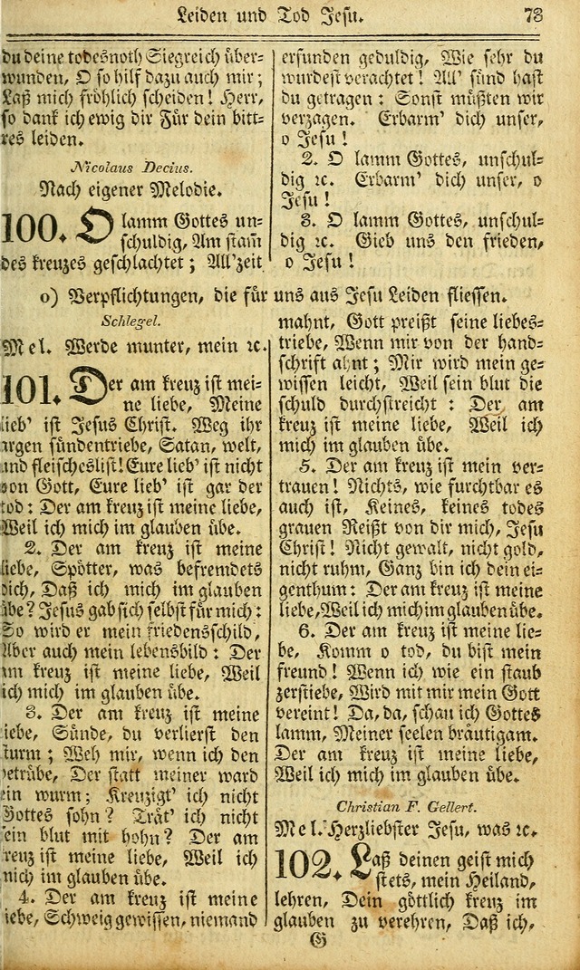 Das Gemeinschaftliche Gesangbuch: zum gottesdienstlichen Gebrauch der Lutherischen und Reformirten Gemeinden in Nord-America. (1st.. Aufl) page 73