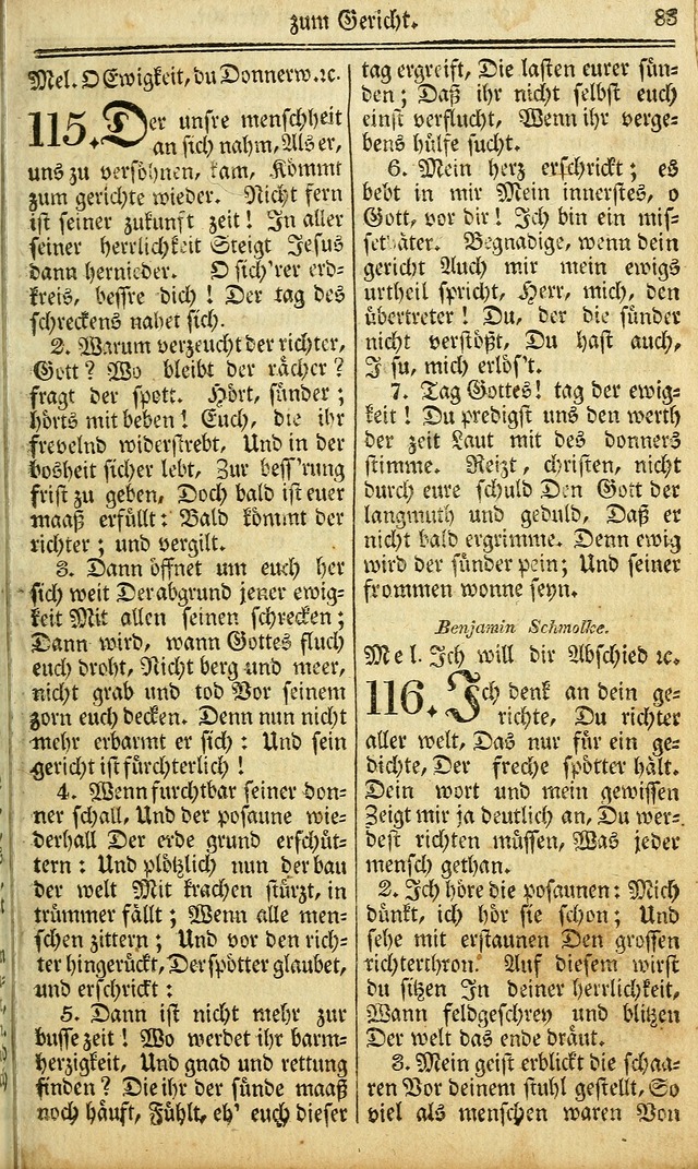 Das Gemeinschaftliche Gesangbuch: zum gottesdienstlichen Gebrauch der Lutherischen und Reformirten Gemeinden in Nord-America. (1st.. Aufl) page 83