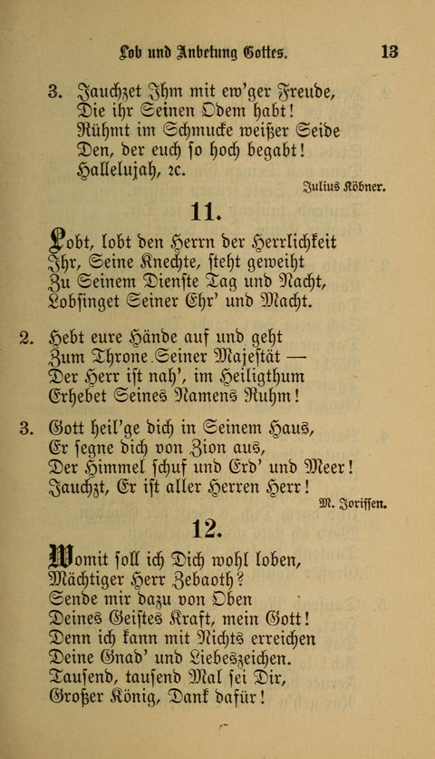 Die Glaubensharfe: Gesangbuch der deutschen Baptisten-Gemeinden. Herausgegeben auf Beschluß der Bundeskonferenz der Deutchen Baptisten-Gemeinden von America page 13