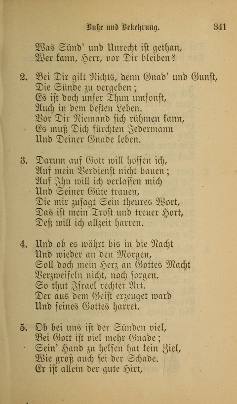 Die Glaubensharfe: Gesangbuch der deutschen Baptisten-Gemeinden. Herausgegeben auf Beschluß der Bundeskonferenz der Deutchen Baptisten-Gemeinden von America page 341