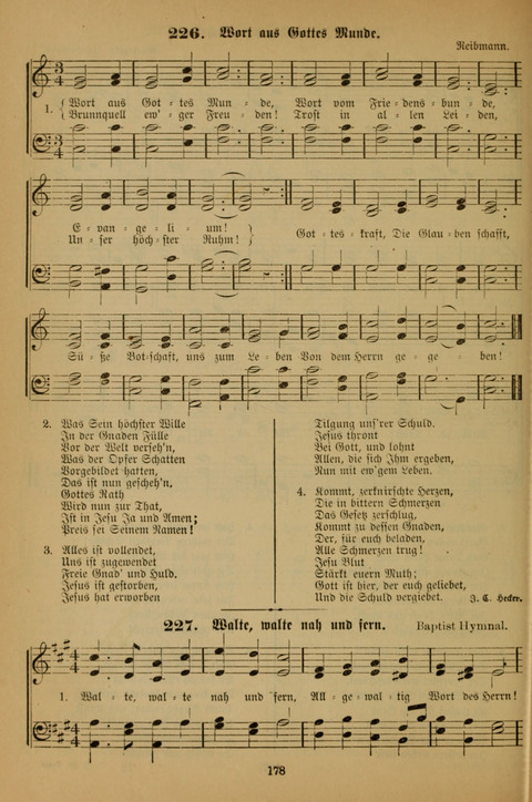Die Glaubensharfe (With Melodies): Gesangbuch der deutschen Baptisten-Gemeinden. Herausgegeben auf Beschluß der Bundeskonferenz der Deutchen Baptisten-Gemeinden von America (2. ed) page 178
